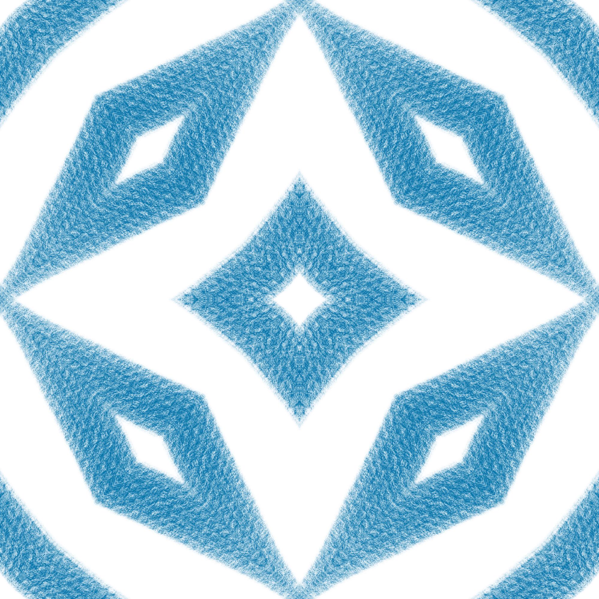 Cuscino ricamato con motivo geometrico blu